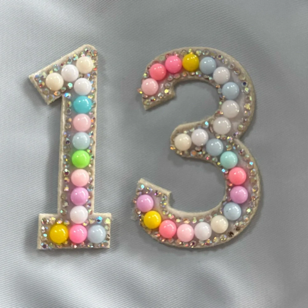 Blue Kids Accessory Bag with Colorful Number 13 Design Taylor Swift Lucky 13